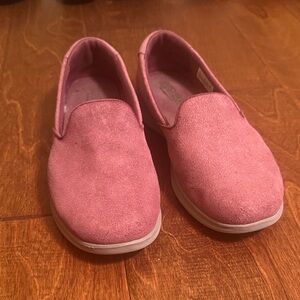 Pink Suede Slip-On Shoes